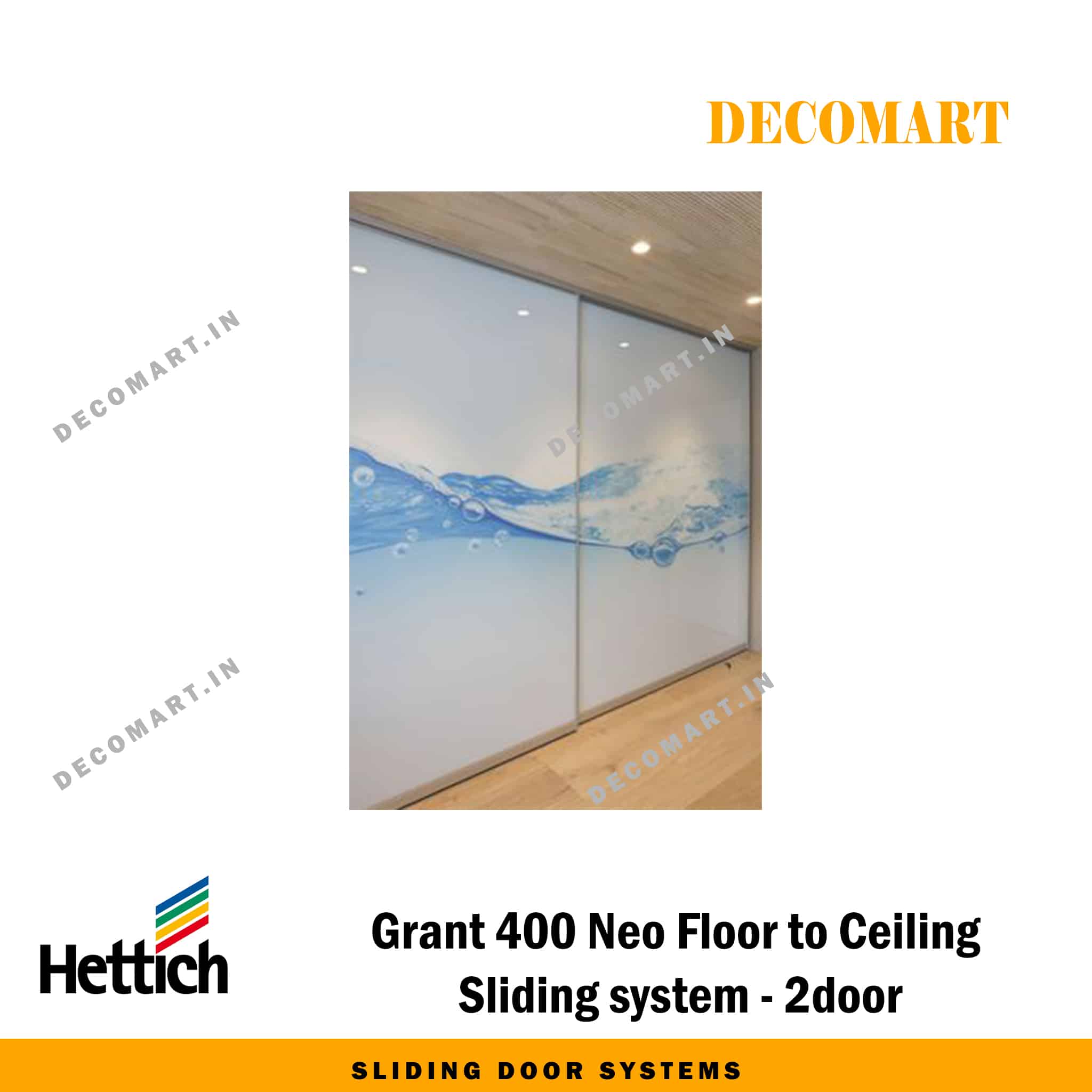 Hettich Grant 400 Neo Floor to Ceiling Sliding System - 2 Door