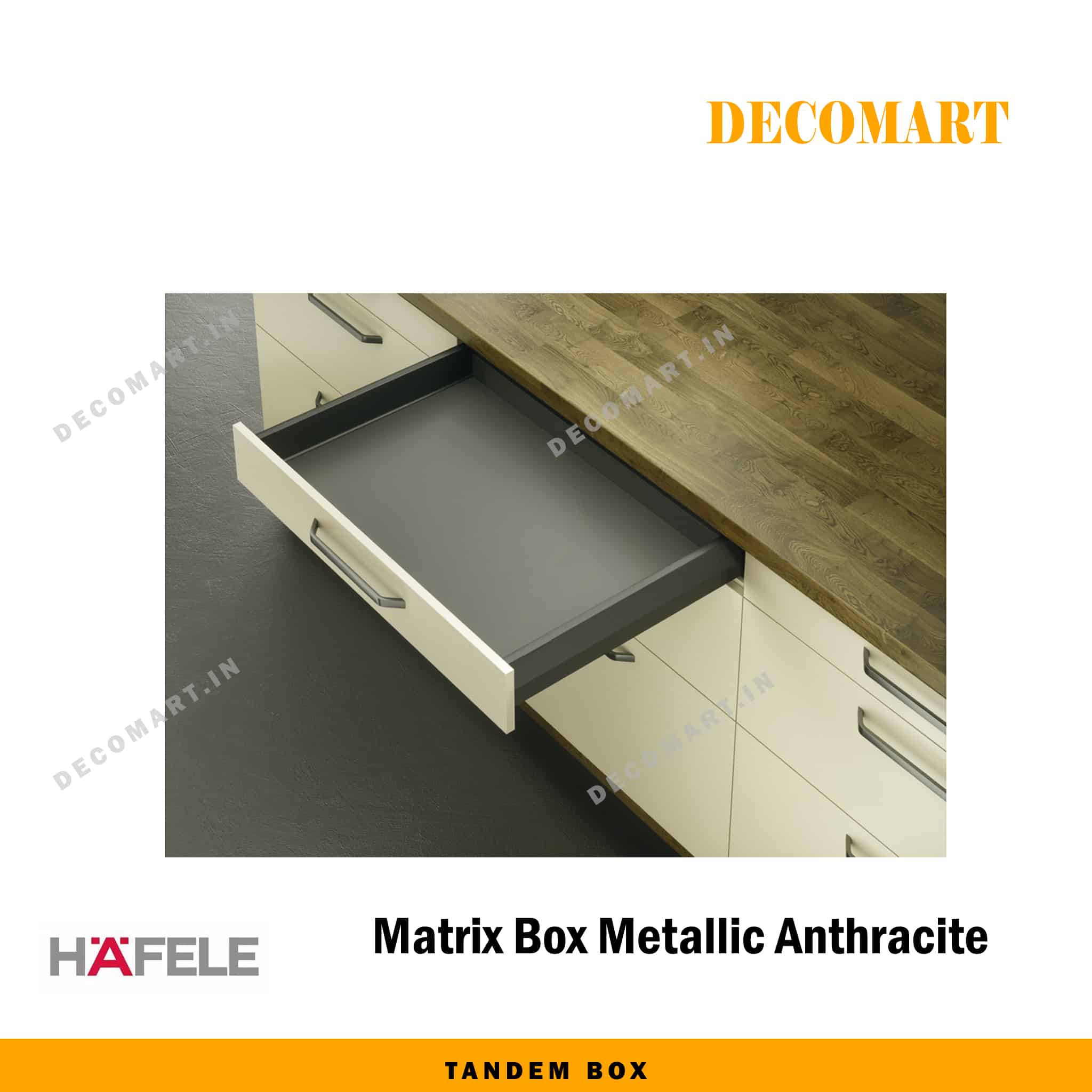 Hafele Matrix Tandem Box Premium - Push to Open Soft Close -50 kg